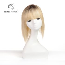 Blonde  Ombre Bleach Blonde Hand Made Real Human Hair Toppers For Women (Option: Golden)