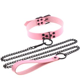 Personalized leather collar (Color: Pink)
