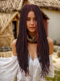 Braid Wig - 28 Inches Synthetic Hand Braided Wig For Black Women  Only Supports Self-pickup. (Option: 53999J)