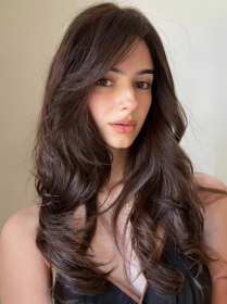 Self-pickup Medium-length Wavy Straight Hair Fully Machine-made Wig 26 Inches Natural Black Heat-resistant Fiber High-temperature Silk Wig Dyeabl (Option: SUE146H)