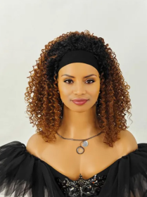 Especially Yours Curly Headband Wig Shoulder-Length Layers Of Natural Spiral Curls With Full Bouncy Volume  Comfy Stretch Band Runway Shades Of B (Option: OP27)