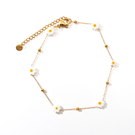 Fashion Trend Irregular Natural Stone Titanium Steel Anklet (Option: Style2)